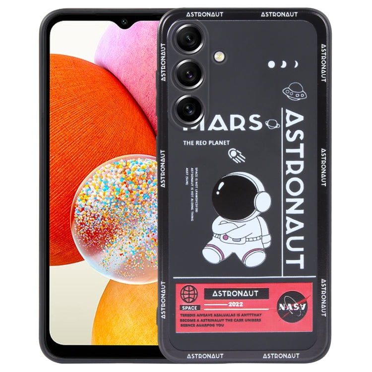 Astronaut Pattern Silicone Straight Edge Phone Case, For Samsung Galaxy S21 Ultra 5G, For Samsung Galaxy A24, For Samsung Galaxy S20, For Samsung Galaxy A14, For Samsung Galaxy A34 5G, For Samsung Galaxy S20+