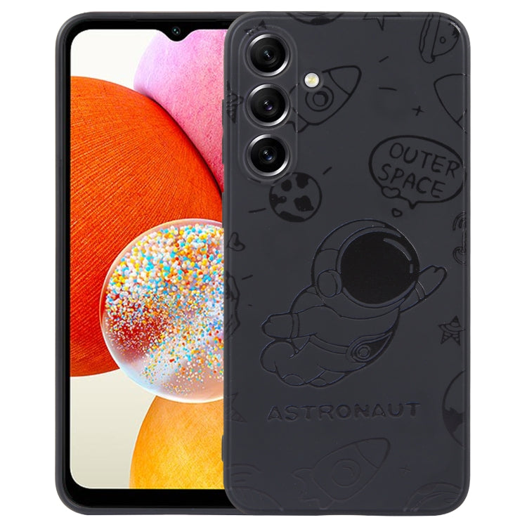 Astronaut Pattern Silicone Straight Edge Phone Case, For Samsung Galaxy S21 Ultra 5G, For Samsung Galaxy A24, For Samsung Galaxy S20, For Samsung Galaxy A14, For Samsung Galaxy A34 5G, For Samsung Galaxy S20+