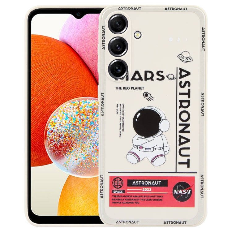 Astronaut Pattern Silicone Straight Edge Phone Case, For Samsung Galaxy S21 Ultra 5G, For Samsung Galaxy A24, For Samsung Galaxy S20, For Samsung Galaxy A14, For Samsung Galaxy A34 5G, For Samsung Galaxy S20+