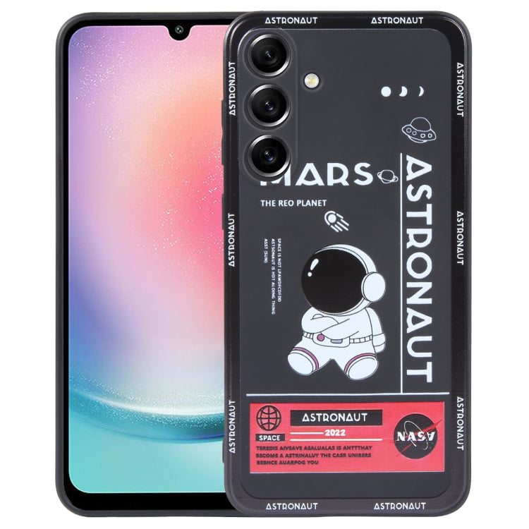 Astronaut Pattern Silicone Straight Edge Phone Case, For Samsung Galaxy S21 Ultra 5G, For Samsung Galaxy A24, For Samsung Galaxy S20, For Samsung Galaxy A14, For Samsung Galaxy A34 5G, For Samsung Galaxy S20+