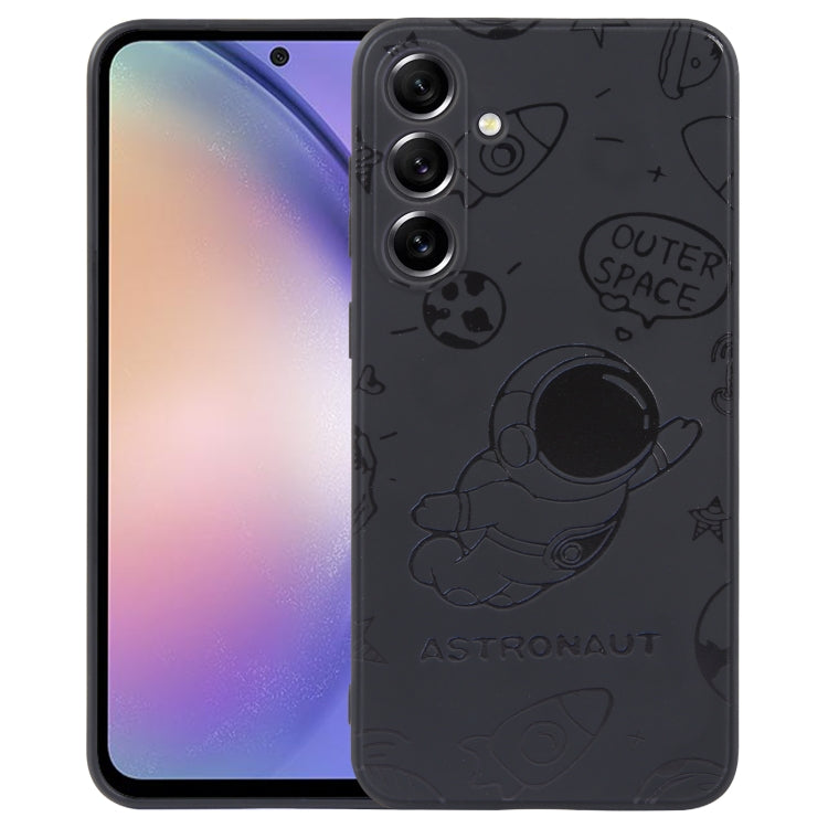 Astronaut Pattern Silicone Straight Edge Phone Case, For Samsung Galaxy A54 5G, For Samsung Galaxy S20 Ultra 5G, For Samsung Galaxy S20 FE, For Samsung Galaxy S10, For Samsung Galaxy S10+, For Samsung Galaxy A91