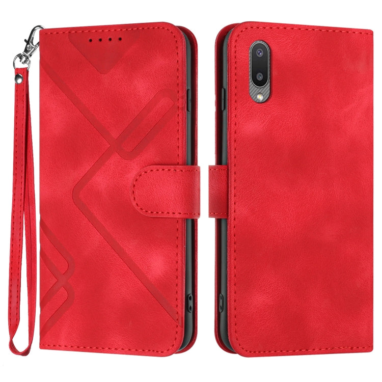 Line Pattern Skin Feel Leather Phone Case, For Samsung Galaxy A32 4G, For Samsung Galaxy A02 EU Version, For Samsung Galaxy A72 4G/5G, For Samsung Galaxy A52 4G/5G, For Samsung Galaxy S21 5G, For Samsung Galaxy S21+ 5G, For Samsung Galaxy S21 Ultra 5G ...