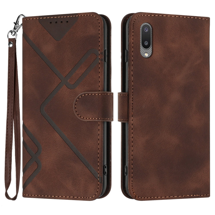 Line Pattern Skin Feel Leather Phone Case, For Samsung Galaxy A32 4G, For Samsung Galaxy A02 EU Version, For Samsung Galaxy A72 4G/5G, For Samsung Galaxy A52 4G/5G, For Samsung Galaxy S21 5G, For Samsung Galaxy S21+ 5G, For Samsung Galaxy S21 Ultra 5G ...