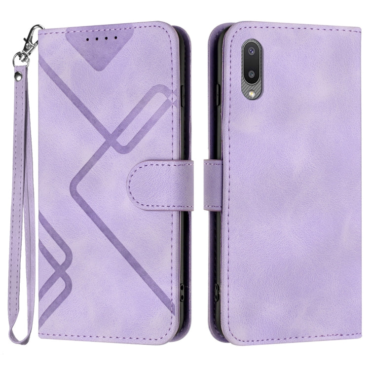 Line Pattern Skin Feel Leather Phone Case, For Samsung Galaxy A32 4G, For Samsung Galaxy A02 EU Version, For Samsung Galaxy A72 4G/5G, For Samsung Galaxy A52 4G/5G, For Samsung Galaxy S21 5G, For Samsung Galaxy S21+ 5G, For Samsung Galaxy S21 Ultra 5G ...