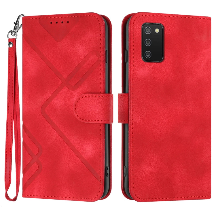 Line Pattern Skin Feel Leather Phone Case, For Samsung Galaxy A32 4G, For Samsung Galaxy A02 EU Version, For Samsung Galaxy A72 4G/5G, For Samsung Galaxy A52 4G/5G, For Samsung Galaxy S21 5G, For Samsung Galaxy S21+ 5G, For Samsung Galaxy S21 Ultra 5G ...