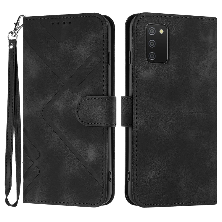Line Pattern Skin Feel Leather Phone Case, For Samsung Galaxy S22 5G, For Samsung Galaxy A13 5G, For Samsung Galaxy Xcover 5, For Samsung Galaxy A03s 166mm, For Samsung Galaxy A41, For Samsung Galaxy A22 4G, For Samsung Galaxy A22 5G                   ...