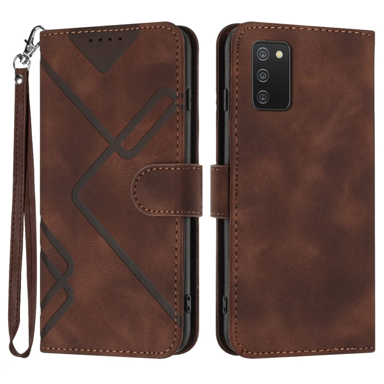 Line Pattern Skin Feel Leather Phone Case, For Samsung Galaxy S22 5G, For Samsung Galaxy A13 5G, For Samsung Galaxy Xcover 5, For Samsung Galaxy A03s 166mm, For Samsung Galaxy A41, For Samsung Galaxy A22 4G, For Samsung Galaxy A22 5G                   ...