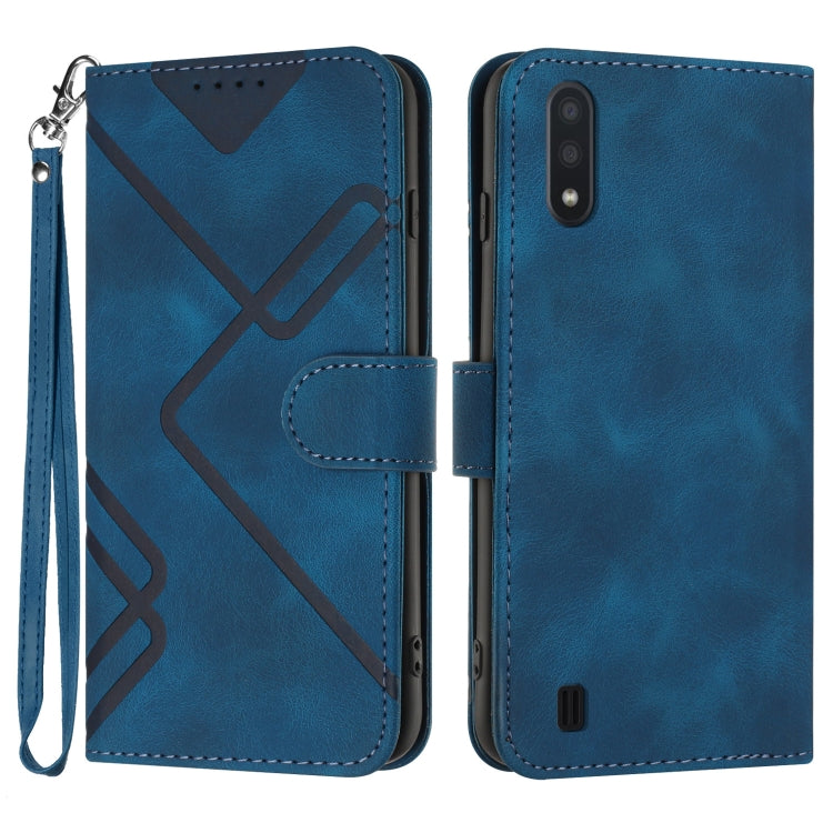 Line Pattern Skin Feel Leather Phone Case, For Samsung Galaxy A20s, For Samsung Galaxy Note10+, For Samsung Galaxy A20e / A10e, For Samsung Galaxy A70, For Samsung Galaxy A40, For Samsung Galaxy A10 / M10, For Samsung Galaxy A20 / A30                  ...