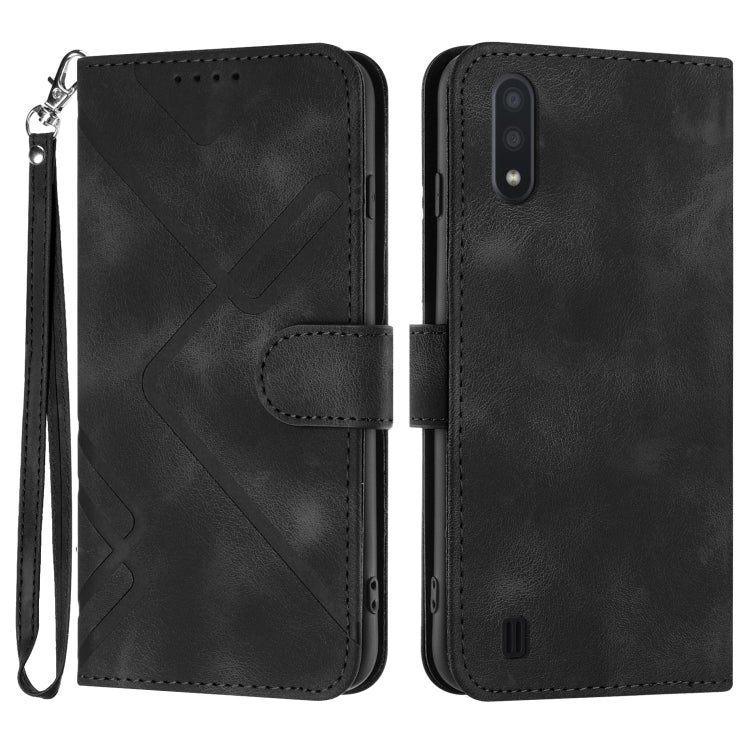 Line Pattern Skin Feel Leather Phone Case, For Samsung Galaxy A20s, For Samsung Galaxy Note10+, For Samsung Galaxy A20e / A10e, For Samsung Galaxy A70, For Samsung Galaxy A40, For Samsung Galaxy A10 / M10, For Samsung Galaxy A20 / A30                  ...