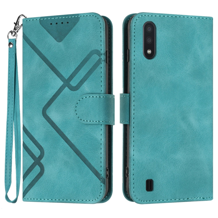 Line Pattern Skin Feel Leather Phone Case, For Samsung Galaxy A20s, For Samsung Galaxy Note10+, For Samsung Galaxy A20e / A10e, For Samsung Galaxy A70, For Samsung Galaxy A40, For Samsung Galaxy A10 / M10, For Samsung Galaxy A20 / A30                  ...