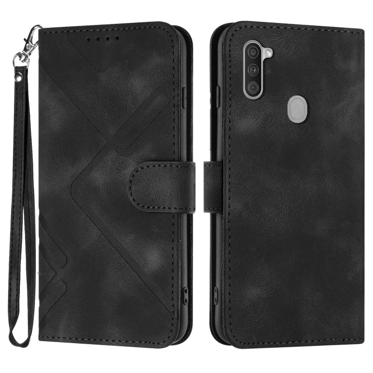 Line Pattern Skin Feel Leather Phone Case, For Samsung Galaxy A11 EU Version, For Samsung Galaxy S20, For Samsung Galaxy S20+, For Samsung Galaxy A21 EU Version, For Samsung Galaxy A71 4G, For Samsung Galaxy A51 4G, For Samsung Galaxy A50 / A50s       ...