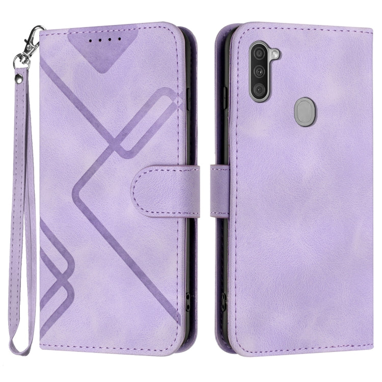 Line Pattern Skin Feel Leather Phone Case, For Samsung Galaxy A11 EU Version, For Samsung Galaxy S20, For Samsung Galaxy S20+, For Samsung Galaxy A21 EU Version, For Samsung Galaxy A71 4G, For Samsung Galaxy A51 4G, For Samsung Galaxy A50 / A50s       ...