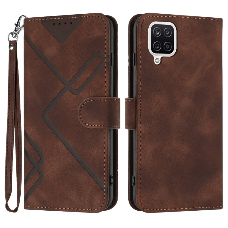 Line Pattern Skin Feel Leather Phone Case, For Samsung Galaxy A12, For Samsung Galaxy Note20 Ultra, For Samsung Galaxy Note20, For Samsung Galaxy A01 / M01, For Samsung Galaxy A21s, For Samsung Galaxy A51 5G, For Samsung Galaxy A71 5G                  ...