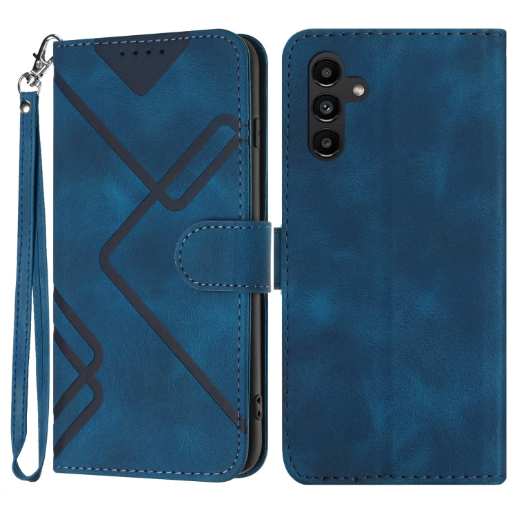 Line Pattern Skin Feel Leather Phone Case, For Samsung Galaxy S22 5G, For Samsung Galaxy A13 5G, For Samsung Galaxy Xcover 5, For Samsung Galaxy A03s 166mm, For Samsung Galaxy A41, For Samsung Galaxy A22 4G, For Samsung Galaxy A22 5G                   ...