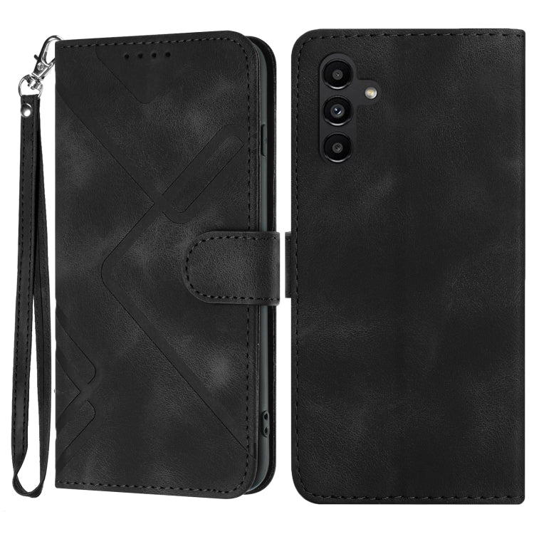 Line Pattern Skin Feel Leather Phone Case, For Samsung Galaxy S22 5G, For Samsung Galaxy A13 5G, For Samsung Galaxy Xcover 5, For Samsung Galaxy A03s 166mm, For Samsung Galaxy A41, For Samsung Galaxy A22 4G, For Samsung Galaxy A22 5G                   ...