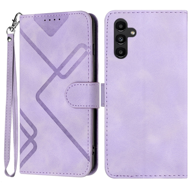 Line Pattern Skin Feel Leather Phone Case, For Samsung Galaxy S22 5G, For Samsung Galaxy A13 5G, For Samsung Galaxy Xcover 5, For Samsung Galaxy A03s 166mm, For Samsung Galaxy A41, For Samsung Galaxy A22 4G, For Samsung Galaxy A22 5G                   ...