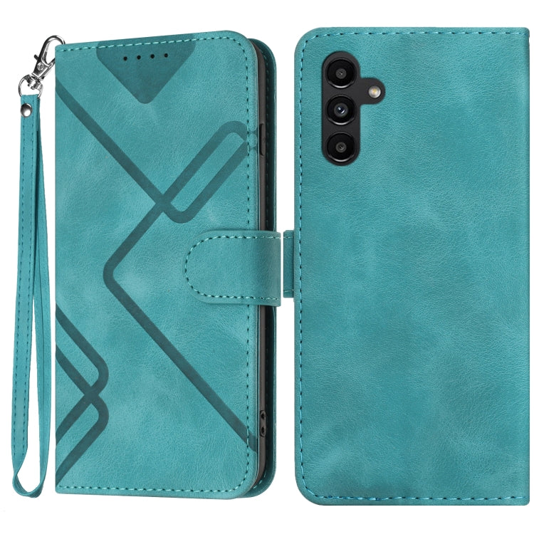 Line Pattern Skin Feel Leather Phone Case, For Samsung Galaxy S22 5G, For Samsung Galaxy A13 5G, For Samsung Galaxy Xcover 5, For Samsung Galaxy A03s 166mm, For Samsung Galaxy A41, For Samsung Galaxy A22 4G, For Samsung Galaxy A22 5G                   ...