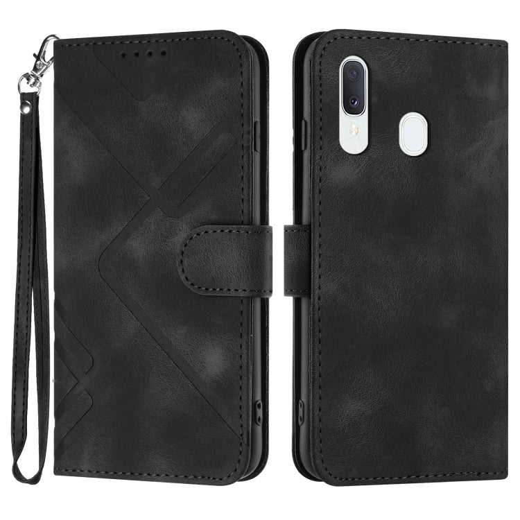 Line Pattern Skin Feel Leather Phone Case, For Samsung Galaxy A20s, For Samsung Galaxy Note10+, For Samsung Galaxy A20e / A10e, For Samsung Galaxy A70, For Samsung Galaxy A40, For Samsung Galaxy A10 / M10, For Samsung Galaxy A20 / A30                  ...