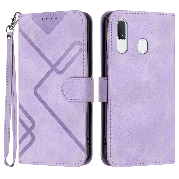 Line Pattern Skin Feel Leather Phone Case, For Samsung Galaxy A20s, For Samsung Galaxy Note10+, For Samsung Galaxy A20e / A10e, For Samsung Galaxy A70, For Samsung Galaxy A40, For Samsung Galaxy A10 / M10, For Samsung Galaxy A20 / A30                  ...