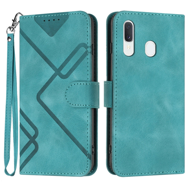 Line Pattern Skin Feel Leather Phone Case, For Samsung Galaxy A20s, For Samsung Galaxy Note10+, For Samsung Galaxy A20e / A10e, For Samsung Galaxy A70, For Samsung Galaxy A40, For Samsung Galaxy A10 / M10, For Samsung Galaxy A20 / A30                  ...