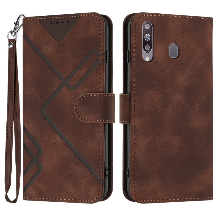 Line Pattern Skin Feel Leather Phone Case, For Samsung Galaxy A20s, For Samsung Galaxy Note10+, For Samsung Galaxy A20e / A10e, For Samsung Galaxy A70, For Samsung Galaxy A40, For Samsung Galaxy A10 / M10, For Samsung Galaxy A20 / A30                  ...