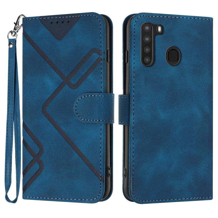 Line Pattern Skin Feel Leather Phone Case, For Samsung Galaxy A11 EU Version, For Samsung Galaxy S20, For Samsung Galaxy S20+, For Samsung Galaxy A21 EU Version, For Samsung Galaxy A71 4G, For Samsung Galaxy A51 4G, For Samsung Galaxy A50 / A50s       ...