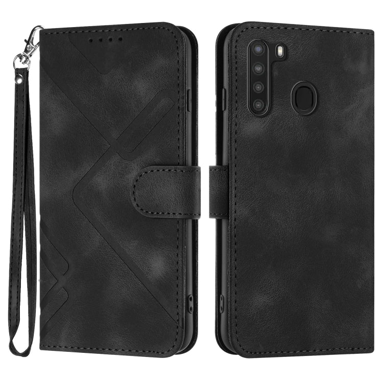 Line Pattern Skin Feel Leather Phone Case, For Samsung Galaxy A11 EU Version, For Samsung Galaxy S20, For Samsung Galaxy S20+, For Samsung Galaxy A21 EU Version, For Samsung Galaxy A71 4G, For Samsung Galaxy A51 4G, For Samsung Galaxy A50 / A50s       ...