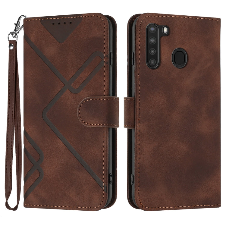 Line Pattern Skin Feel Leather Phone Case, For Samsung Galaxy A11 EU Version, For Samsung Galaxy S20, For Samsung Galaxy S20+, For Samsung Galaxy A21 EU Version, For Samsung Galaxy A71 4G, For Samsung Galaxy A51 4G, For Samsung Galaxy A50 / A50s       ...