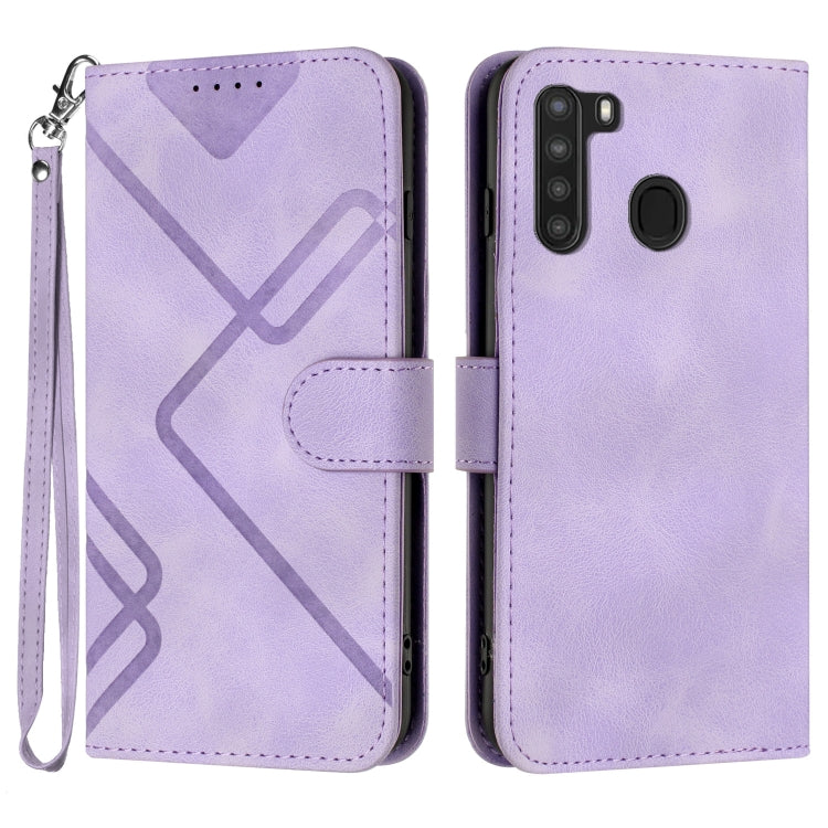 Line Pattern Skin Feel Leather Phone Case, For Samsung Galaxy A11 EU Version, For Samsung Galaxy S20, For Samsung Galaxy S20+, For Samsung Galaxy A21 EU Version, For Samsung Galaxy A71 4G, For Samsung Galaxy A51 4G, For Samsung Galaxy A50 / A50s       ...