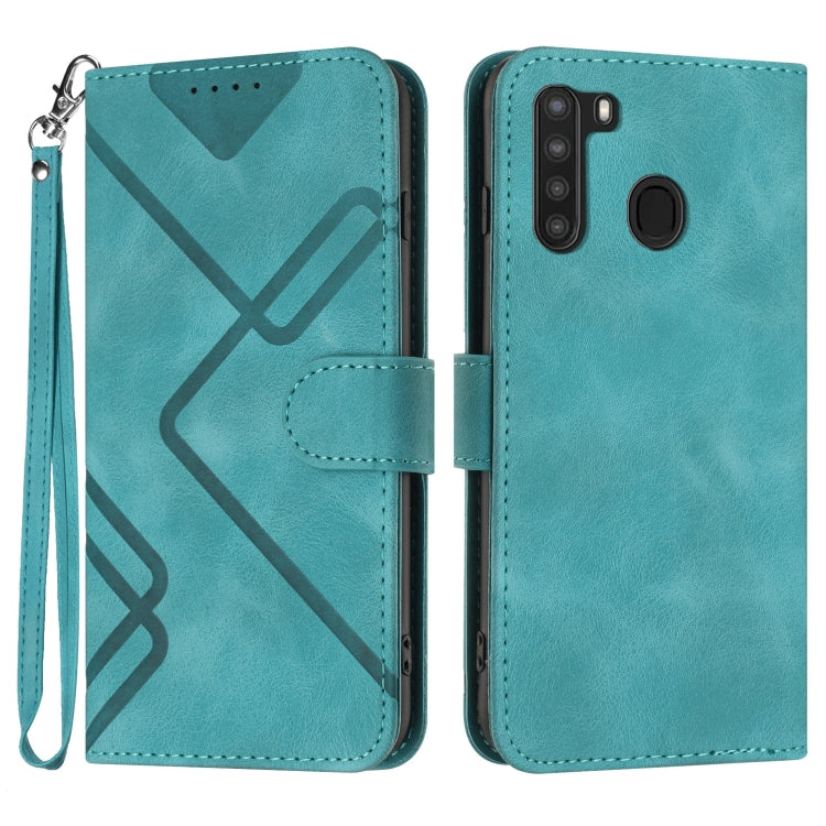 Line Pattern Skin Feel Leather Phone Case, For Samsung Galaxy A11 EU Version, For Samsung Galaxy S20, For Samsung Galaxy S20+, For Samsung Galaxy A21 EU Version, For Samsung Galaxy A71 4G, For Samsung Galaxy A51 4G, For Samsung Galaxy A50 / A50s       ...