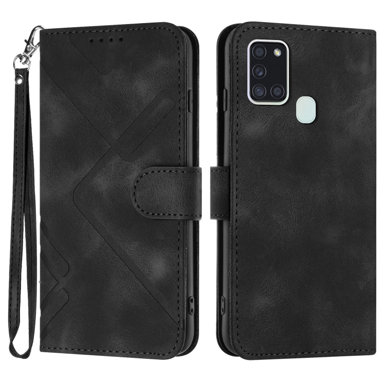 Line Pattern Skin Feel Leather Phone Case, For Samsung Galaxy A12, For Samsung Galaxy Note20 Ultra, For Samsung Galaxy Note20, For Samsung Galaxy A01 / M01, For Samsung Galaxy A21s, For Samsung Galaxy A51 5G, For Samsung Galaxy A71 5G                  ...