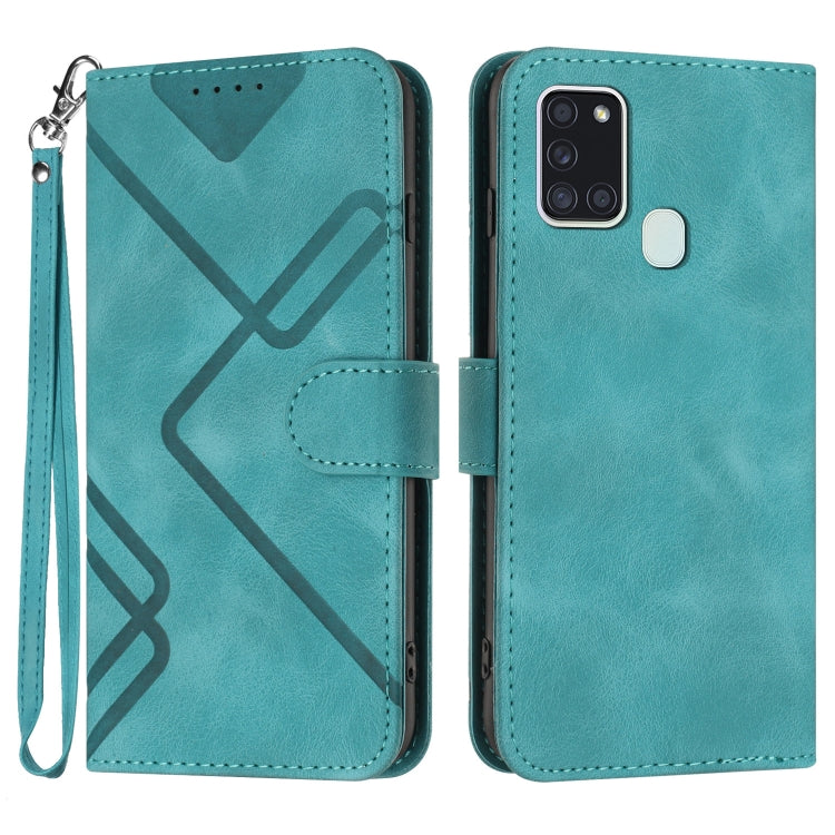 Line Pattern Skin Feel Leather Phone Case, For Samsung Galaxy A12, For Samsung Galaxy Note20 Ultra, For Samsung Galaxy Note20, For Samsung Galaxy A01 / M01, For Samsung Galaxy A21s, For Samsung Galaxy A51 5G, For Samsung Galaxy A71 5G                  ...