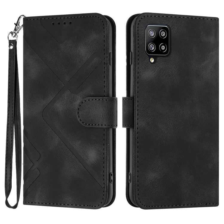 Line Pattern Skin Feel Leather Phone Case, For Samsung Galaxy S22 5G, For Samsung Galaxy A13 5G, For Samsung Galaxy Xcover 5, For Samsung Galaxy A03s 166mm, For Samsung Galaxy A41, For Samsung Galaxy A22 4G, For Samsung Galaxy A22 5G                   ...