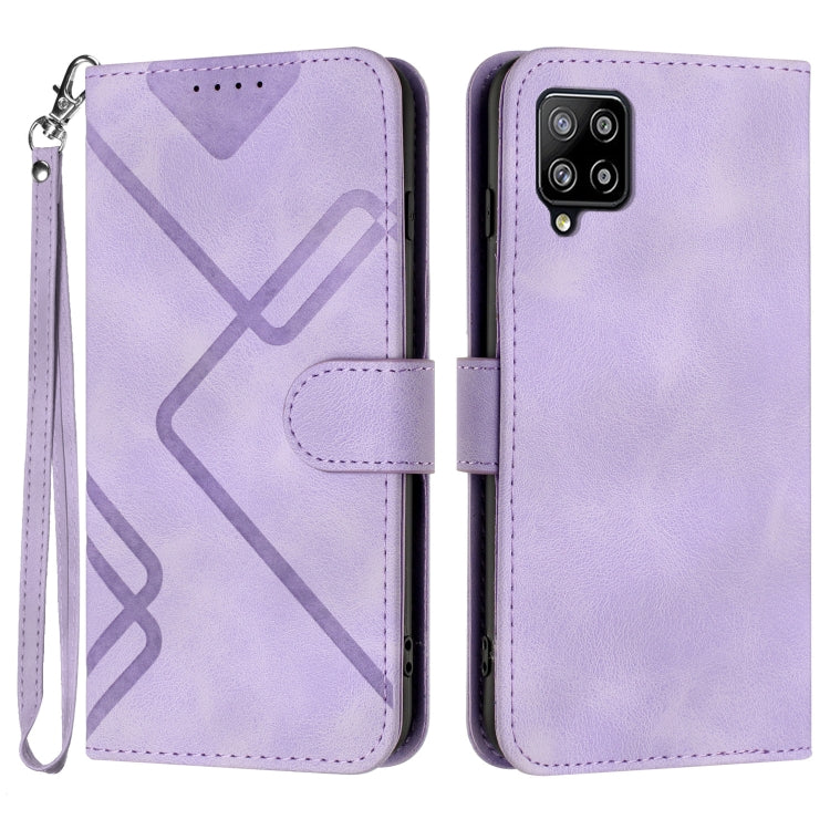 Line Pattern Skin Feel Leather Phone Case, For Samsung Galaxy S22 5G, For Samsung Galaxy A13 5G, For Samsung Galaxy Xcover 5, For Samsung Galaxy A03s 166mm, For Samsung Galaxy A41, For Samsung Galaxy A22 4G, For Samsung Galaxy A22 5G                   ...