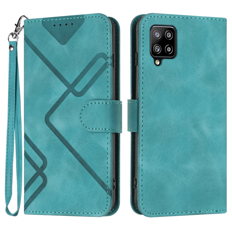 Line Pattern Skin Feel Leather Phone Case, For Samsung Galaxy S22 5G, For Samsung Galaxy A13 5G, For Samsung Galaxy Xcover 5, For Samsung Galaxy A03s 166mm, For Samsung Galaxy A41, For Samsung Galaxy A22 4G, For Samsung Galaxy A22 5G                   ...
