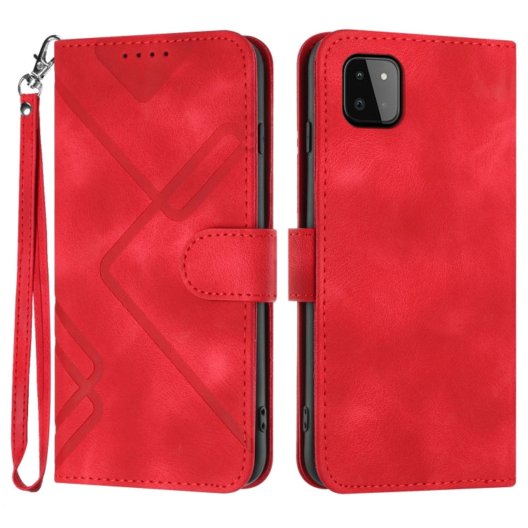 Line Pattern Skin Feel Leather Phone Case, For Samsung Galaxy S22 5G, For Samsung Galaxy A13 5G, For Samsung Galaxy Xcover 5, For Samsung Galaxy A03s 166mm, For Samsung Galaxy A41, For Samsung Galaxy A22 4G, For Samsung Galaxy A22 5G                   ...