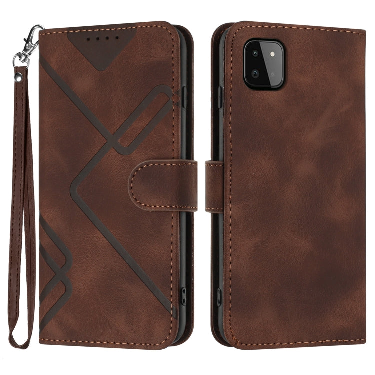 Line Pattern Skin Feel Leather Phone Case, For Samsung Galaxy S22 5G, For Samsung Galaxy A13 5G, For Samsung Galaxy Xcover 5, For Samsung Galaxy A03s 166mm, For Samsung Galaxy A41, For Samsung Galaxy A22 4G, For Samsung Galaxy A22 5G                   ...