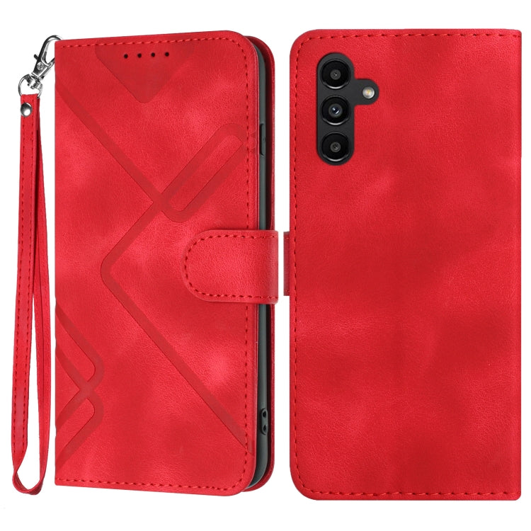Line Pattern Skin Feel Leather Phone Case, For Samsung Galaxy A55, For Samsung Galaxy A35, For Samsung Galaxy A24 4G, For Samsung Galaxy A14 4G, For Samsung Galaxy A34 5G, For Samsung Galaxy A54 5G, For Samsung Galaxy A04e, For Samsung Galaxy S23 Ultra 5G