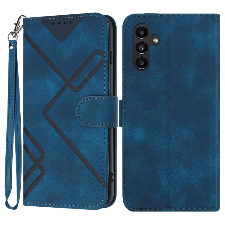 Line Pattern Skin Feel Leather Phone Case, For Samsung Galaxy A55, For Samsung Galaxy A35, For Samsung Galaxy A24 4G, For Samsung Galaxy A14 4G, For Samsung Galaxy A34 5G, For Samsung Galaxy A54 5G, For Samsung Galaxy A04e, For Samsung Galaxy S23 Ultra 5G