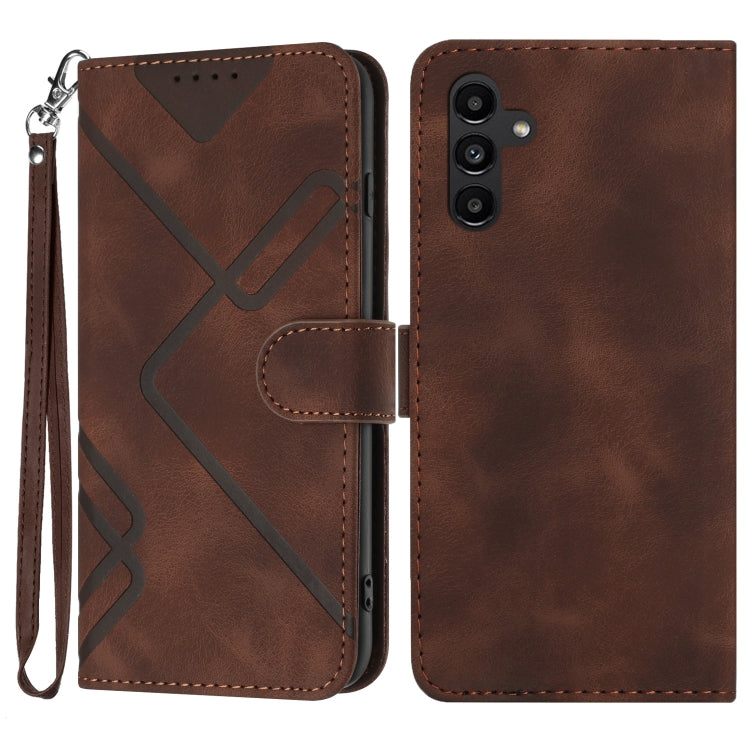 Line Pattern Skin Feel Leather Phone Case, For Samsung Galaxy A55, For Samsung Galaxy A35, For Samsung Galaxy A24 4G, For Samsung Galaxy A14 4G, For Samsung Galaxy A34 5G, For Samsung Galaxy A54 5G, For Samsung Galaxy A04e, For Samsung Galaxy S23 Ultra 5G