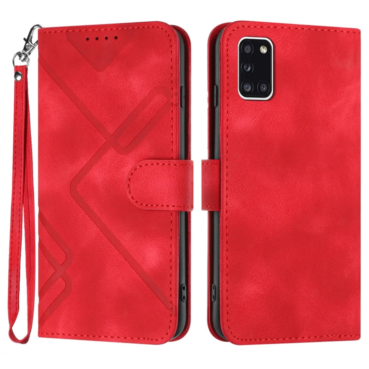 Line Pattern Skin Feel Leather Phone Case, For Samsung Galaxy A12, For Samsung Galaxy Note20 Ultra, For Samsung Galaxy Note20, For Samsung Galaxy A01 / M01, For Samsung Galaxy A21s, For Samsung Galaxy A51 5G, For Samsung Galaxy A71 5G                  ...