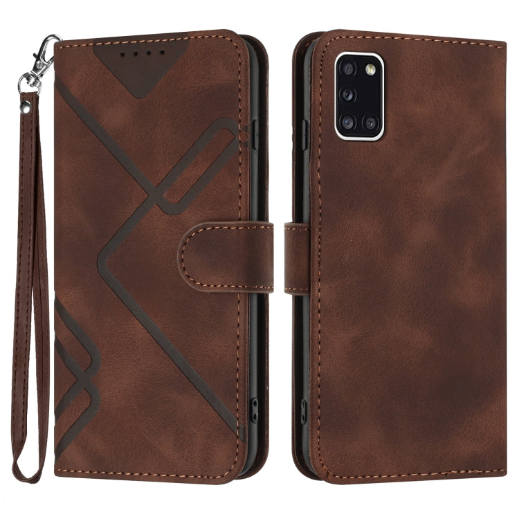 Line Pattern Skin Feel Leather Phone Case, For Samsung Galaxy A12, For Samsung Galaxy Note20 Ultra, For Samsung Galaxy Note20, For Samsung Galaxy A01 / M01, For Samsung Galaxy A21s, For Samsung Galaxy A51 5G, For Samsung Galaxy A71 5G                  ...