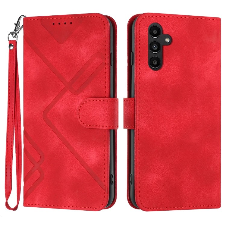 Line Pattern Skin Feel Leather Phone Case, For Samsung Galaxy A55, For Samsung Galaxy A35, For Samsung Galaxy A24 4G, For Samsung Galaxy A14 4G, For Samsung Galaxy A34 5G, For Samsung Galaxy A54 5G, For Samsung Galaxy A04e, For Samsung Galaxy S23 Ultra 5G