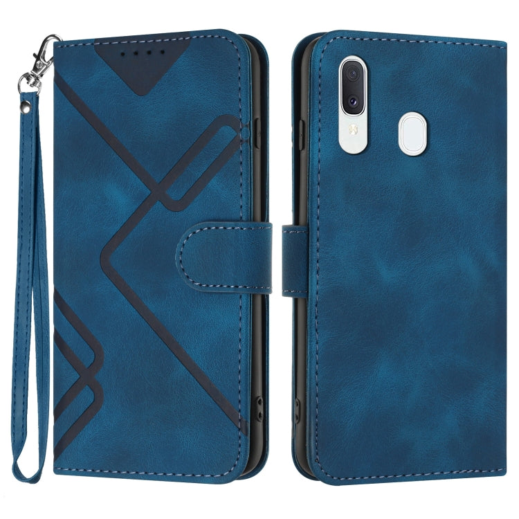 Line Pattern Skin Feel Leather Phone Case, For Samsung Galaxy A20s, For Samsung Galaxy Note10+, For Samsung Galaxy A20e / A10e, For Samsung Galaxy A70, For Samsung Galaxy A40, For Samsung Galaxy A10 / M10, For Samsung Galaxy A20 / A30                  ...