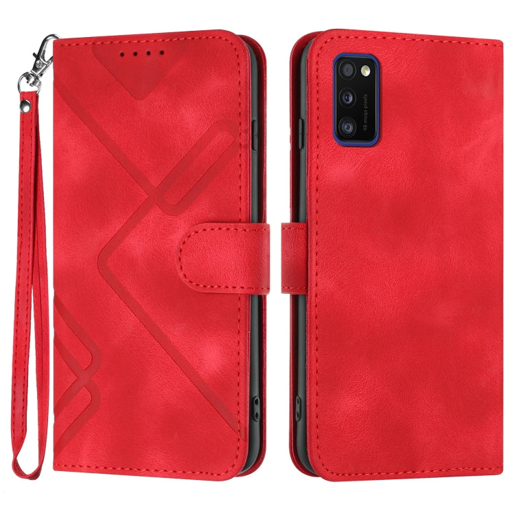 Line Pattern Skin Feel Leather Phone Case, For Samsung Galaxy S22 5G, For Samsung Galaxy A13 5G, For Samsung Galaxy Xcover 5, For Samsung Galaxy A03s 166mm, For Samsung Galaxy A41, For Samsung Galaxy A22 4G, For Samsung Galaxy A22 5G                   ...