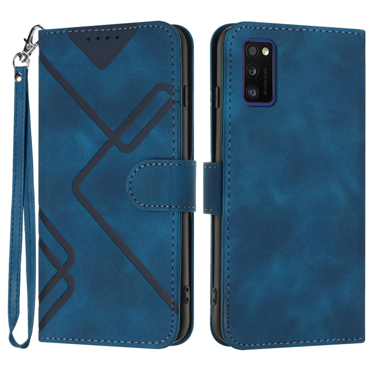 Line Pattern Skin Feel Leather Phone Case, For Samsung Galaxy S22 5G, For Samsung Galaxy A13 5G, For Samsung Galaxy Xcover 5, For Samsung Galaxy A03s 166mm, For Samsung Galaxy A41, For Samsung Galaxy A22 4G, For Samsung Galaxy A22 5G                   ...