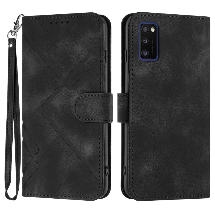 Line Pattern Skin Feel Leather Phone Case, For Samsung Galaxy S22 5G, For Samsung Galaxy A13 5G, For Samsung Galaxy Xcover 5, For Samsung Galaxy A03s 166mm, For Samsung Galaxy A41, For Samsung Galaxy A22 4G, For Samsung Galaxy A22 5G                   ...