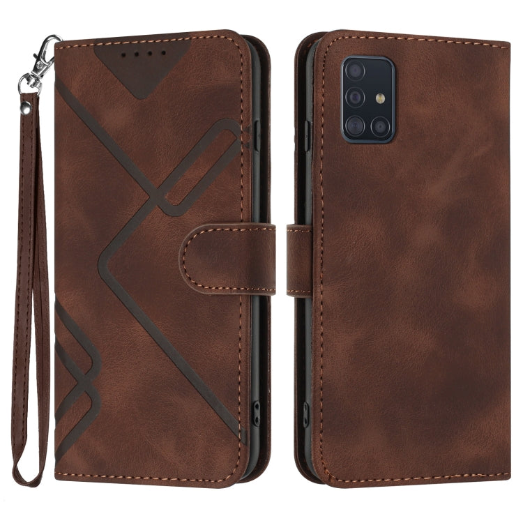 Line Pattern Skin Feel Leather Phone Case, For Samsung Galaxy A11 EU Version, For Samsung Galaxy S20, For Samsung Galaxy S20+, For Samsung Galaxy A21 EU Version, For Samsung Galaxy A71 4G, For Samsung Galaxy A51 4G, For Samsung Galaxy A50 / A50s       ...