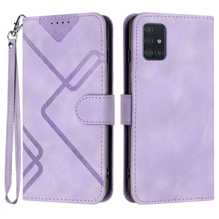 Line Pattern Skin Feel Leather Phone Case, For Samsung Galaxy A12, For Samsung Galaxy Note20 Ultra, For Samsung Galaxy Note20, For Samsung Galaxy A01 / M01, For Samsung Galaxy A21s, For Samsung Galaxy A51 5G, For Samsung Galaxy A71 5G                  ...