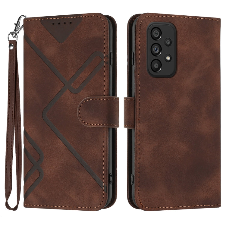 Line Pattern Skin Feel Leather Phone Case, For Samsung Galaxy A32 4G, For Samsung Galaxy A02 EU Version, For Samsung Galaxy A72 4G/5G, For Samsung Galaxy A52 4G/5G, For Samsung Galaxy S21 5G, For Samsung Galaxy S21+ 5G, For Samsung Galaxy S21 Ultra 5G ...